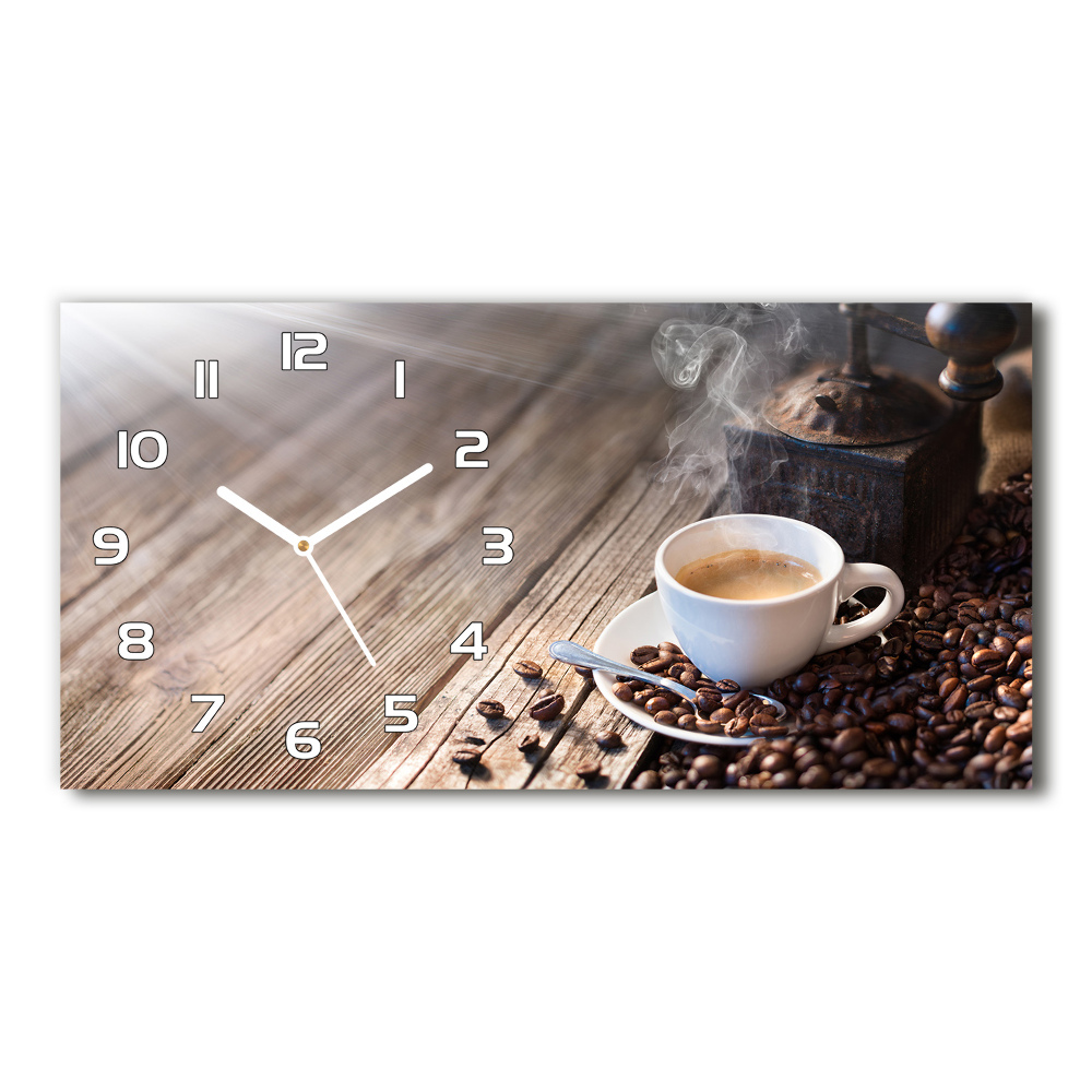 Horloge rectangulaire horizontale Café du matin