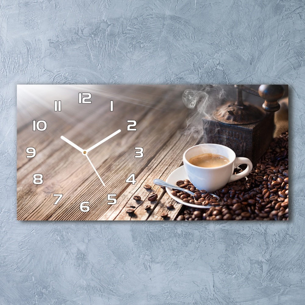 Horloge rectangulaire horizontale Café du matin