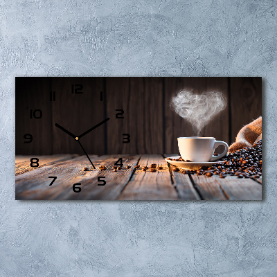 Horloge murale horizontale Tasse de café