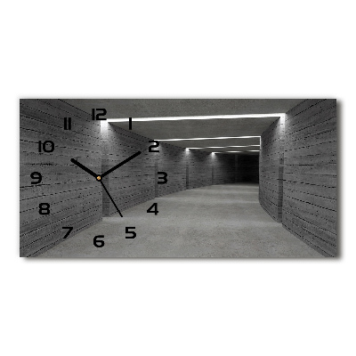 Horloge murale horizontale Tunnel en béton