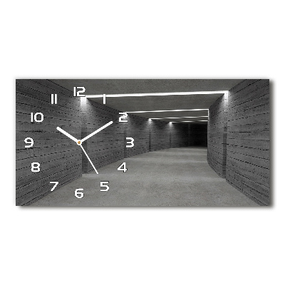 Horloge murale horizontale Tunnel en béton