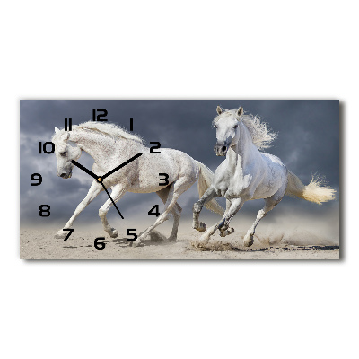 Horloge horizontale Plage de chevaux blancs