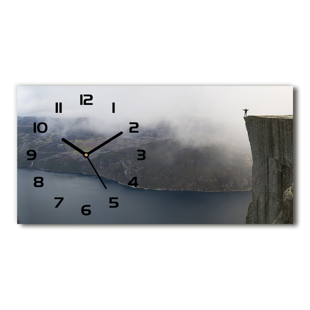 Horloge horizontale en verre Falaise norvégienne