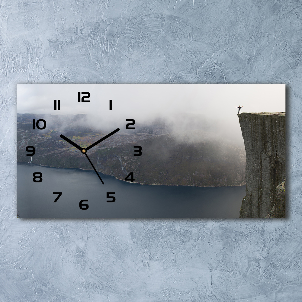 Horloge horizontale en verre Falaise norvégienne