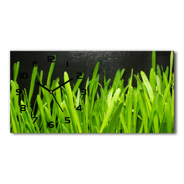 Horloge murale horizontale Tiges d'herbe