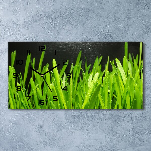 Horloge murale horizontale Tiges d'herbe