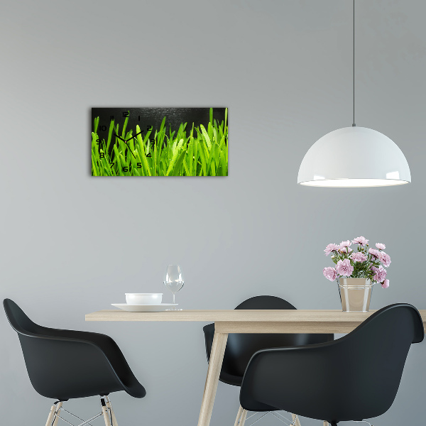 Horloge murale horizontale Tiges d'herbe