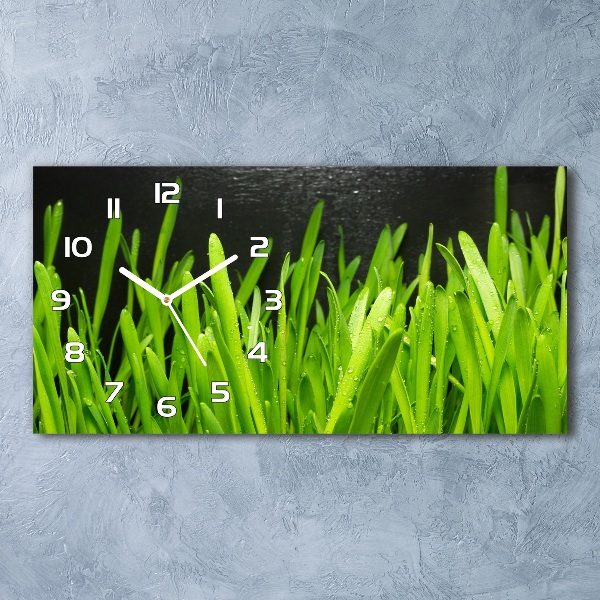 Horloge murale horizontale Tiges d'herbe