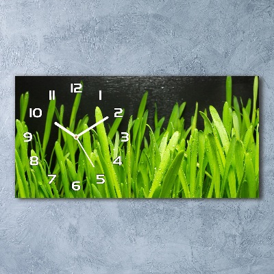 Horloge murale horizontale Tiges d'herbe