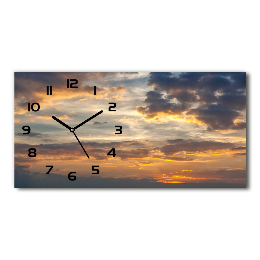 Horloge rectangulaire horizontale Le coucher de soleil