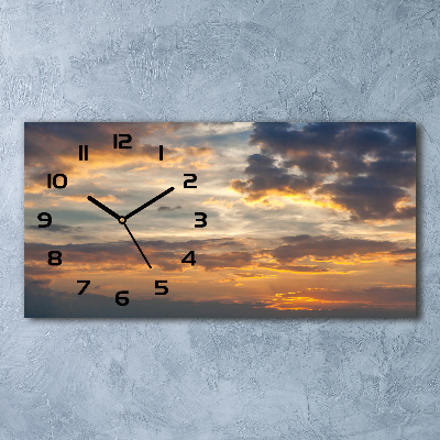 Horloge rectangulaire horizontale Le coucher de soleil