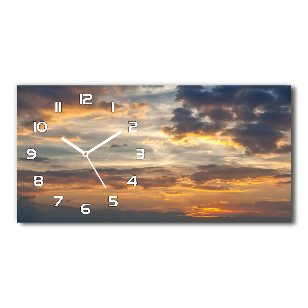 Horloge rectangulaire horizontale Le coucher de soleil