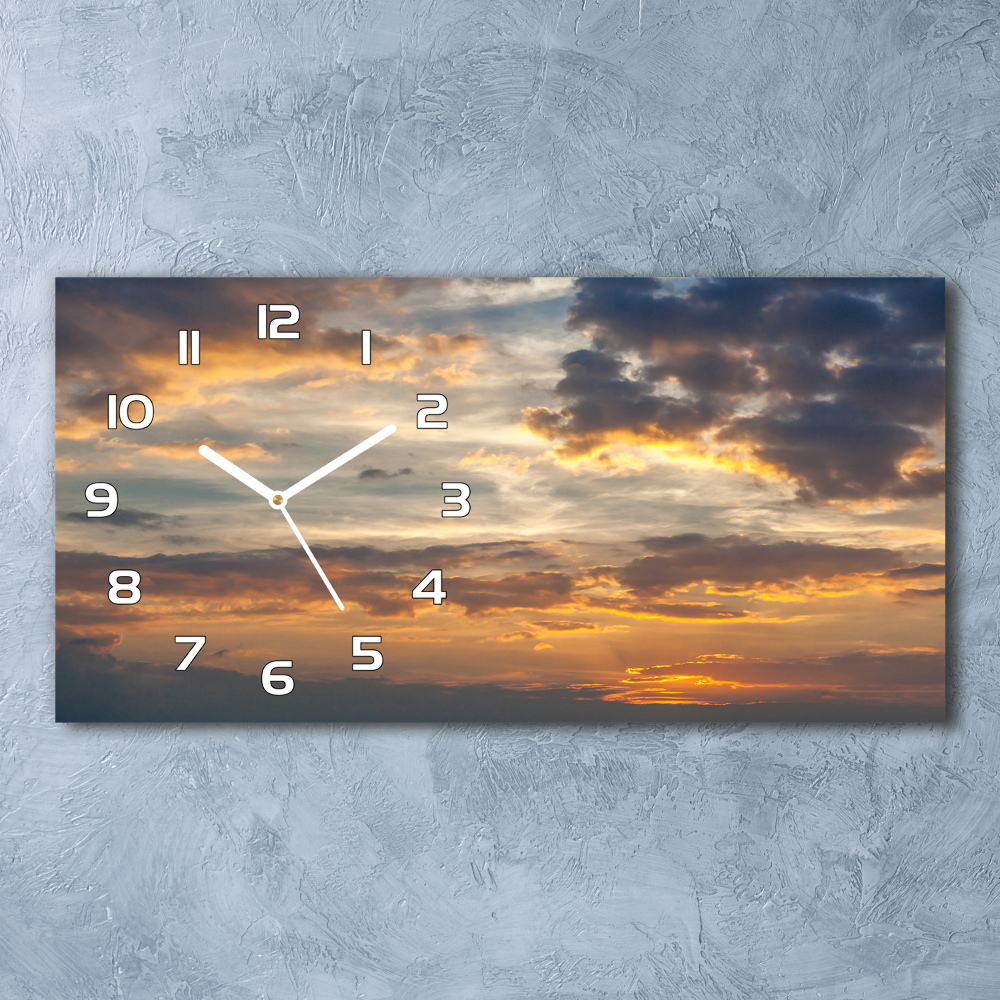 Horloge rectangulaire horizontale Le coucher de soleil