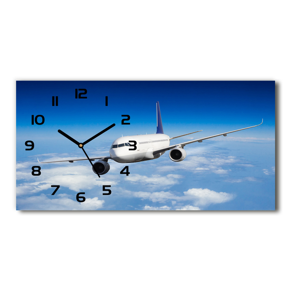 Horloge murale horizontale Avion dans les airs