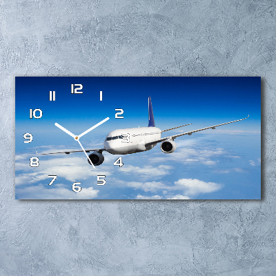 Horloge murale horizontale Avion dans les airs