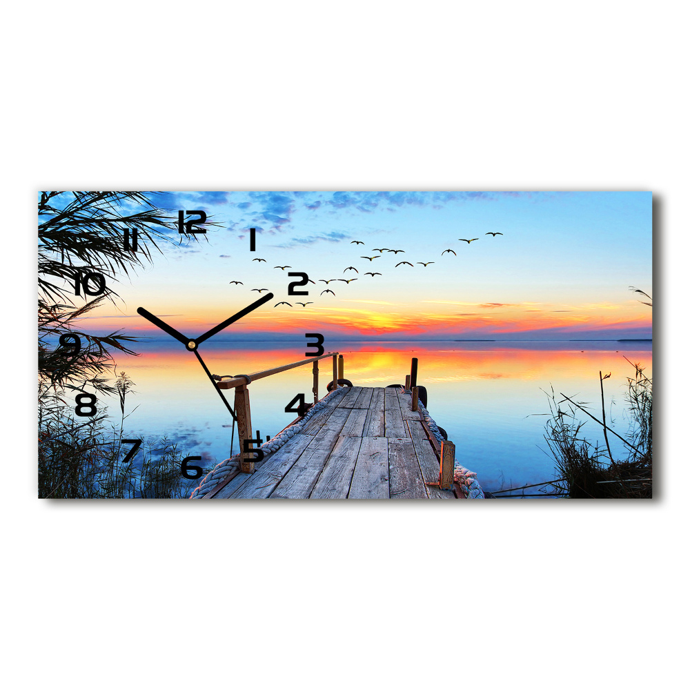 Horloge rectangulaire horizontale Jetée sur le lac