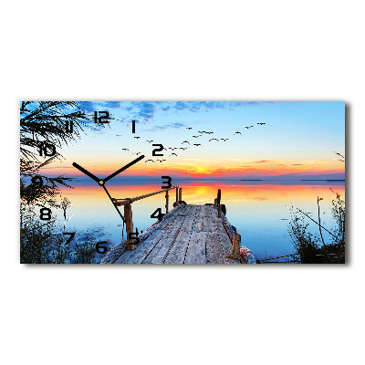 Horloge rectangulaire horizontale Jetée sur le lac