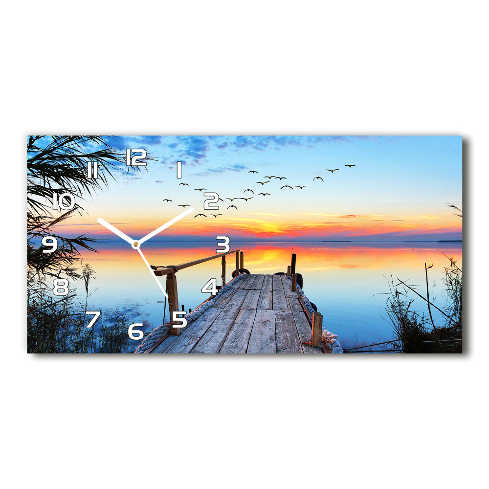 Horloge rectangulaire horizontale Jetée sur le lac