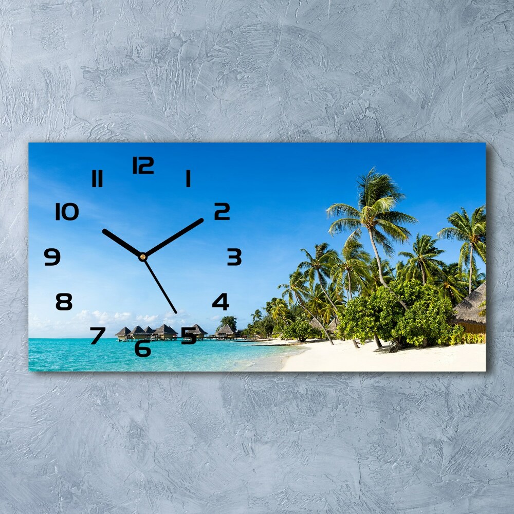 Horloge rectangulaire horizontale Plage dans les Caraïbes