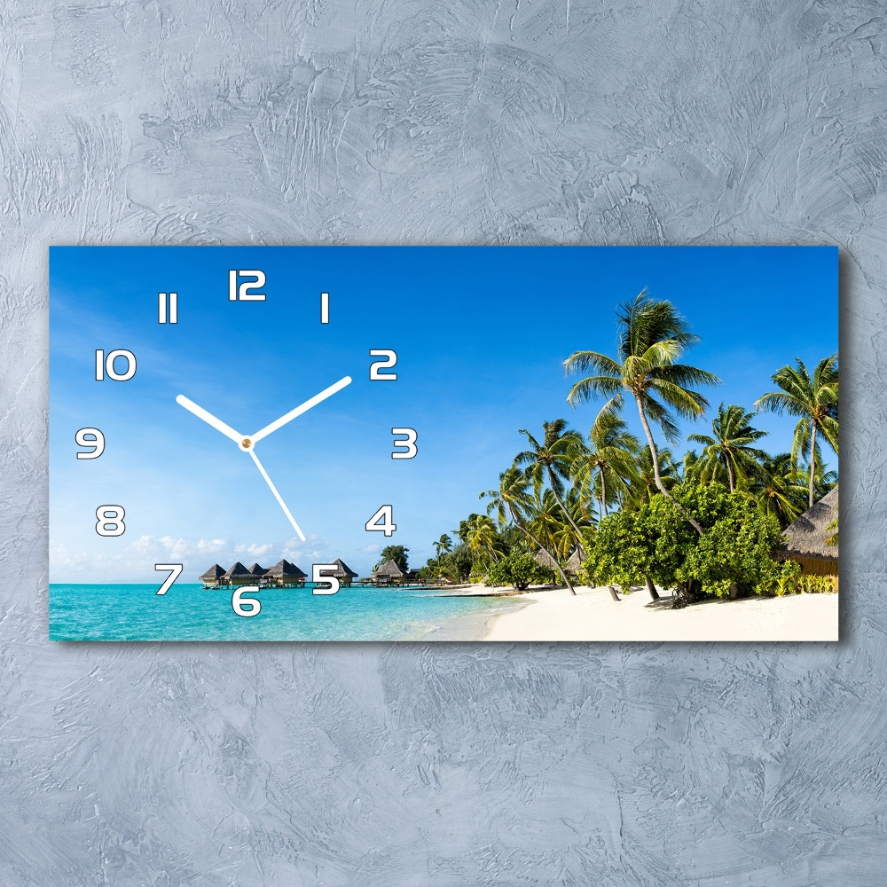 Horloge rectangulaire horizontale Plage dans les Caraïbes