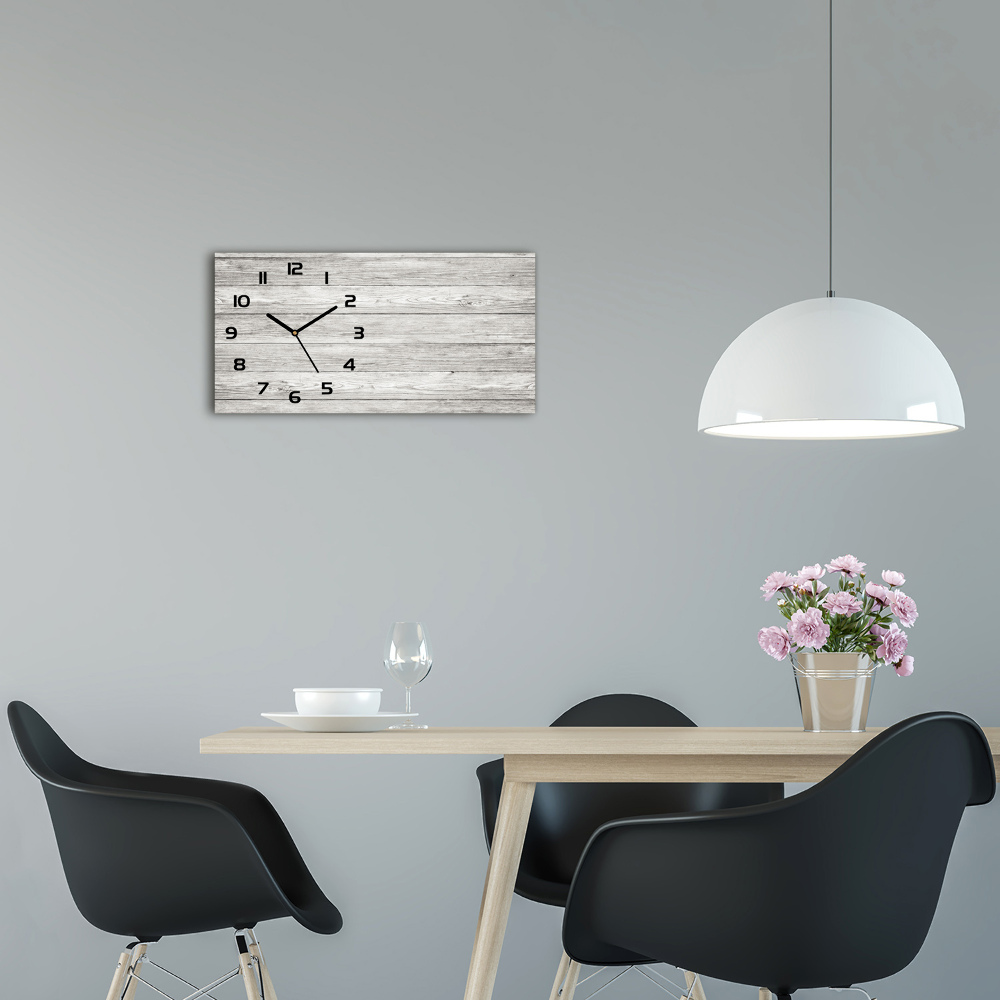 Horloge horizontale en verre Bois gris