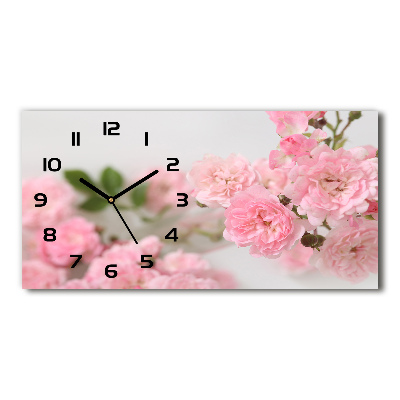 Horloge rectangulaire horizontale Roses sauvages