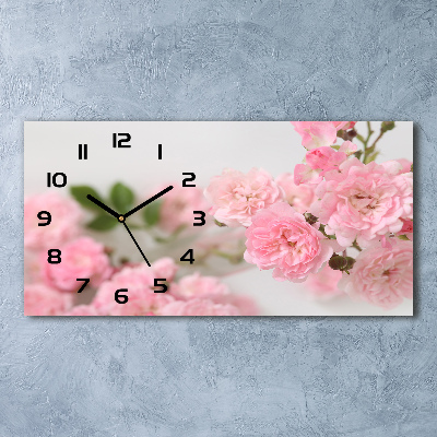 Horloge rectangulaire horizontale Roses sauvages