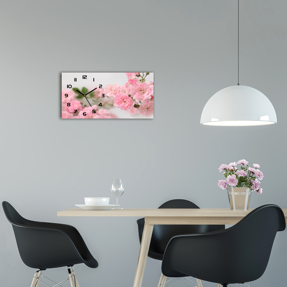 Horloge rectangulaire horizontale Roses sauvages