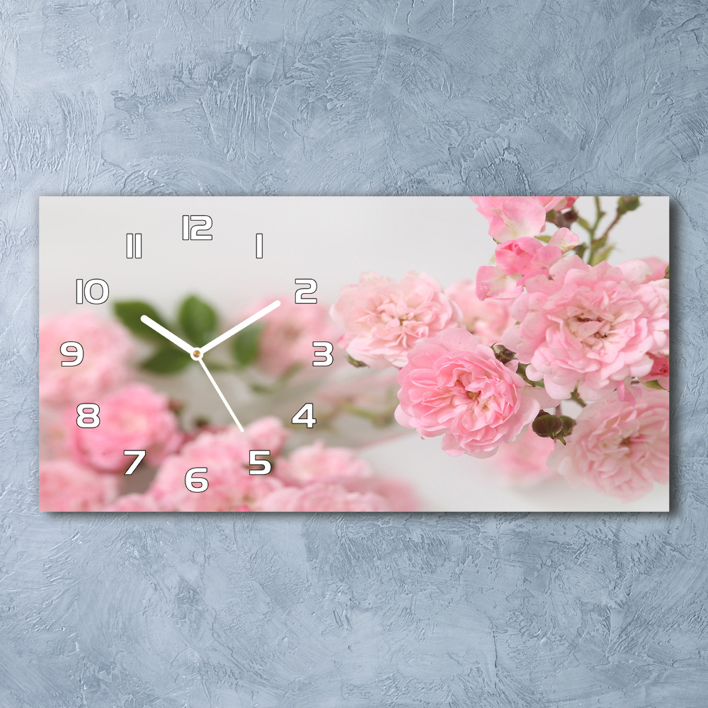 Horloge rectangulaire horizontale Roses sauvages