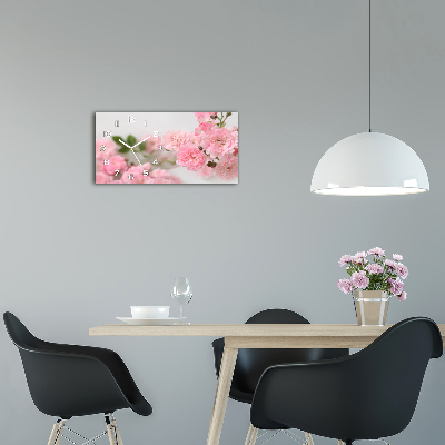 Horloge rectangulaire horizontale Roses sauvages