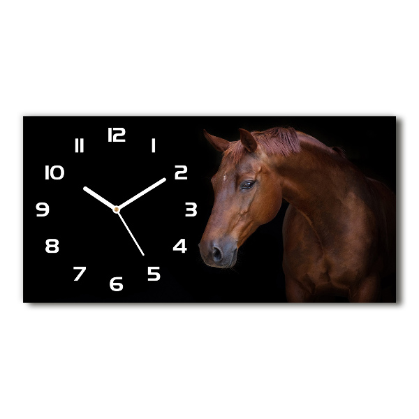 Horloge horizontale Cheval brun