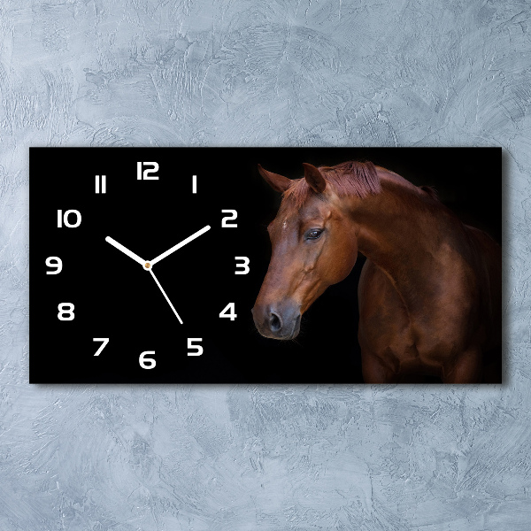 Horloge horizontale Cheval brun