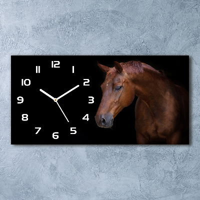 Horloge horizontale Cheval brun