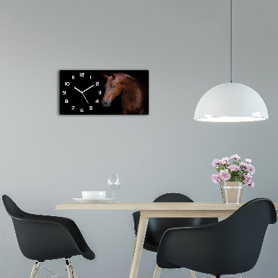 Horloge horizontale Cheval brun