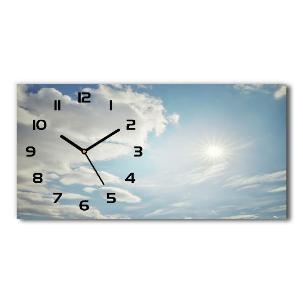 Horloge murale horizontale Des nuages dans le ciel