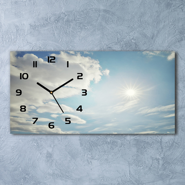 Horloge murale horizontale Des nuages dans le ciel
