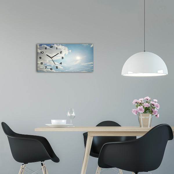 Horloge murale horizontale Des nuages dans le ciel