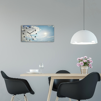 Horloge murale horizontale Des nuages dans le ciel