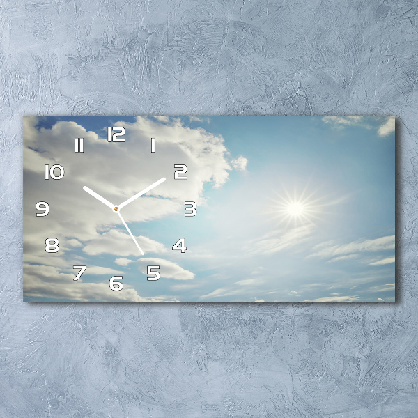 Horloge murale horizontale Des nuages dans le ciel