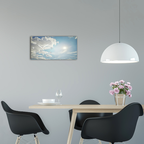 Horloge murale horizontale Des nuages dans le ciel