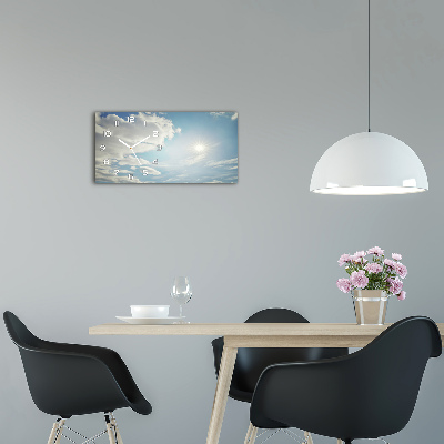 Horloge murale horizontale Des nuages dans le ciel