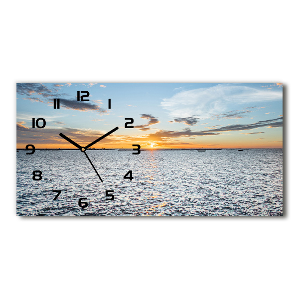 Horloge rectangulaire horizontale Crépuscule au bord de la mer