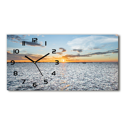 Horloge rectangulaire horizontale Crépuscule au bord de la mer