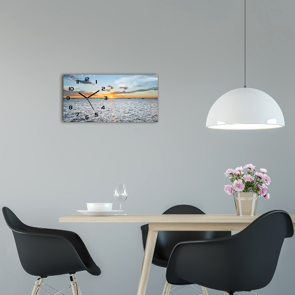 Horloge rectangulaire horizontale Crépuscule au bord de la mer
