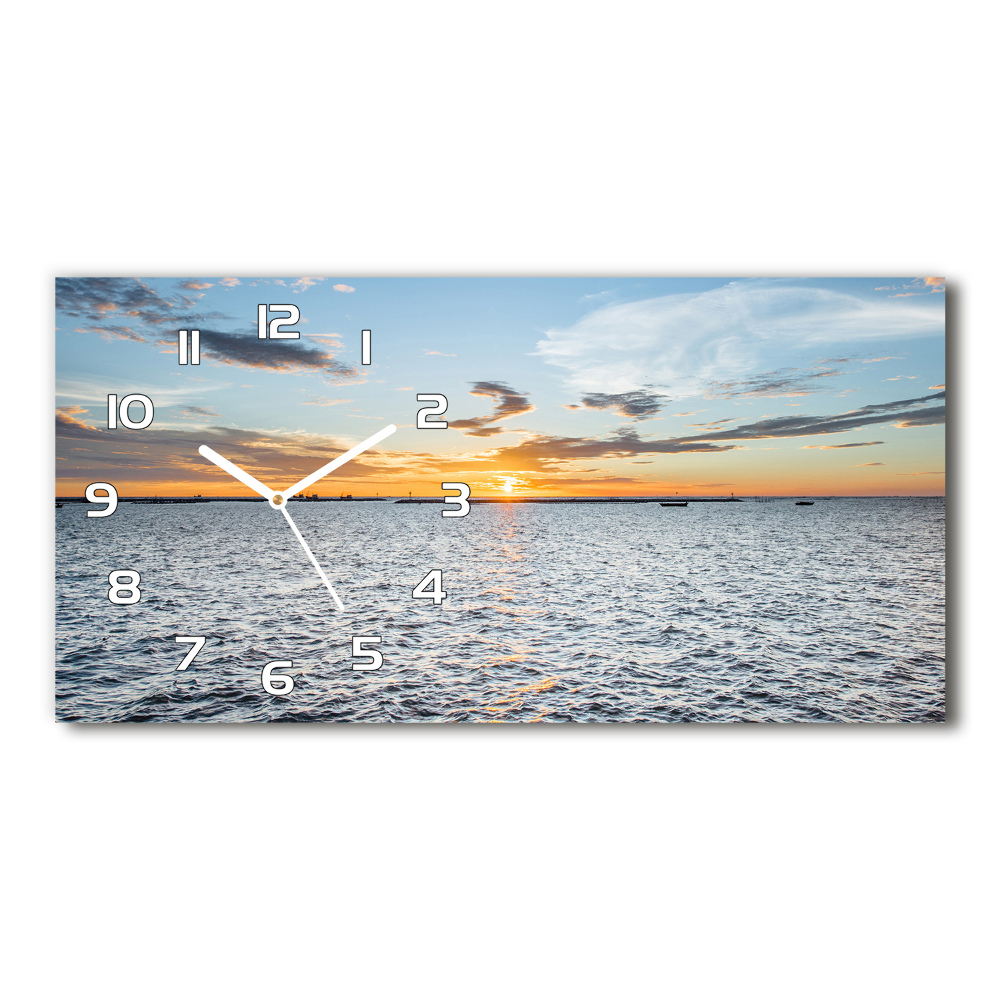 Horloge rectangulaire horizontale Crépuscule au bord de la mer