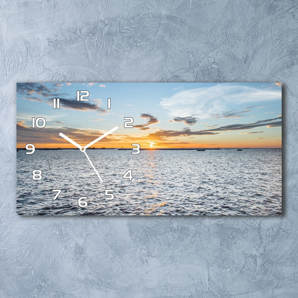 Horloge rectangulaire horizontale Crépuscule au bord de la mer