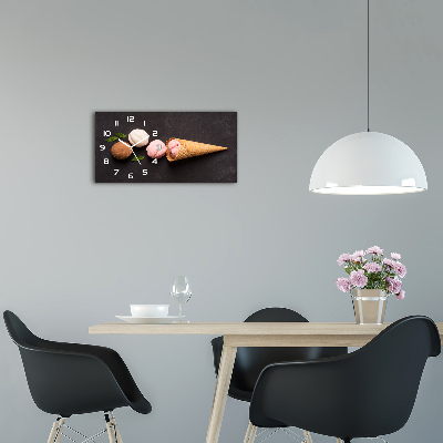 Horloge murale horizontale Glace en gaufrette