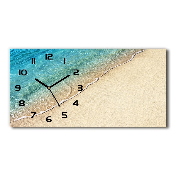 Horloge horizontale en verre Vague sur la plage