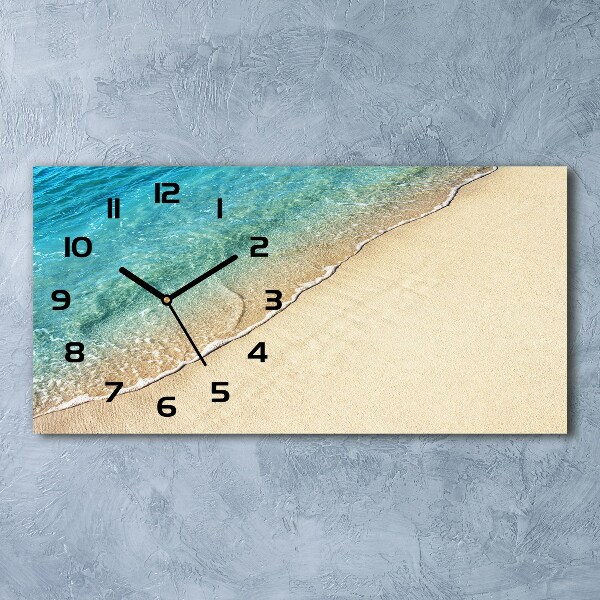 Horloge horizontale en verre Vague sur la plage