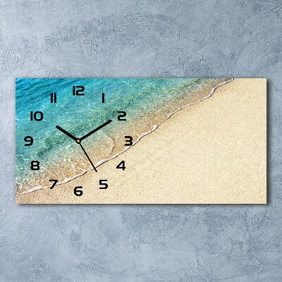 Horloge horizontale en verre Vague sur la plage